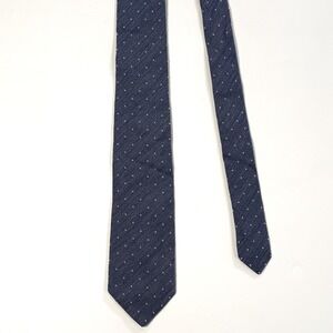 Suitsupply Mens Blue Pin Dot Silk Tie Made in Italy Textured 3.25 Inch Width